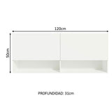 Alacena para Oficina con Nicho y Repisa 120 cm Blanco Madesa