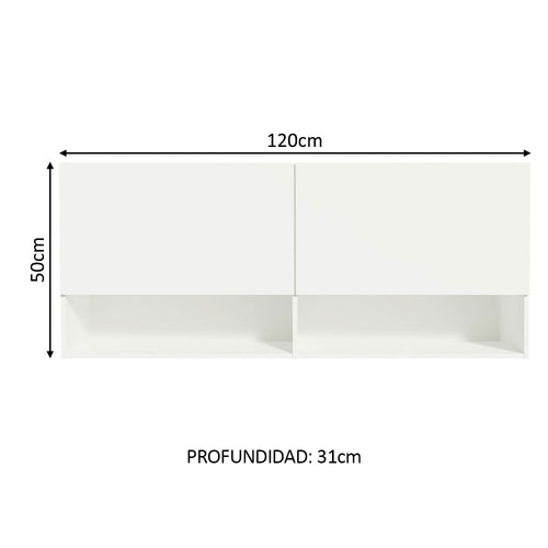 Alacena 120 cm 2 Puertas y Nicho Blanco Madesa