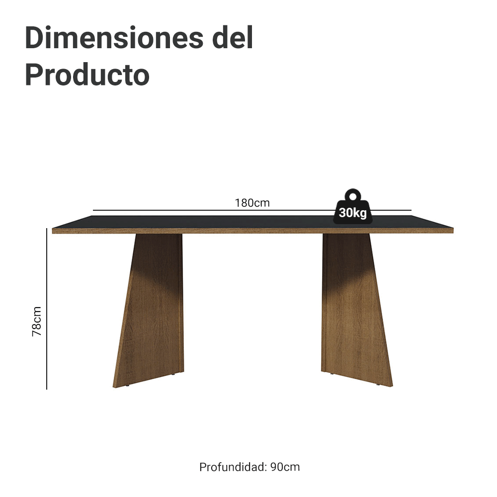Escritorio para Oficina Director Presidente 180 cm 5388 Marrón/Negro