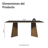 Escritorio para Oficina Director Presidente 180 cm 5388 Marrón/Negro