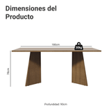 Escritorio para Oficina Director Presidente 180 cm 5388 Marrón/Crema