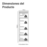Mueble/Estante de Oficina Multiusos, 59 cm, 5 Baldas, Blanco