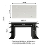 Escritorio Gamer Madesa 9409 e Panel para TV hasta 50 Pulgadas Negro/Blanco