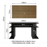 Escritorio Gamer Madesa 9409 e Panel para TV hasta 50 Pulgadas Negro/Marrón
