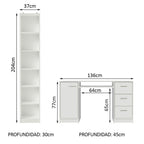 Kit Escritorio y Estante Multiuso Blanco Madesa