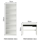 Kit Escritorio y Estante Multiuso Blanco Rubi Madesa