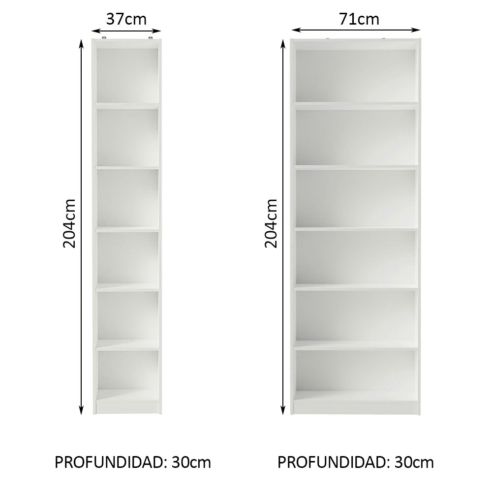 Kit Biblioteca Madesa Estante Librero 6908 + Estante Librero 6906 Blanco