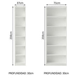 Kit Biblioteca Madesa Estante Librero 6908 + Estante Librero 6906 Blanco