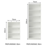 Kit Biblioteca Madesa Estante Librero 6908 + Estante Librero 6907 Blanco