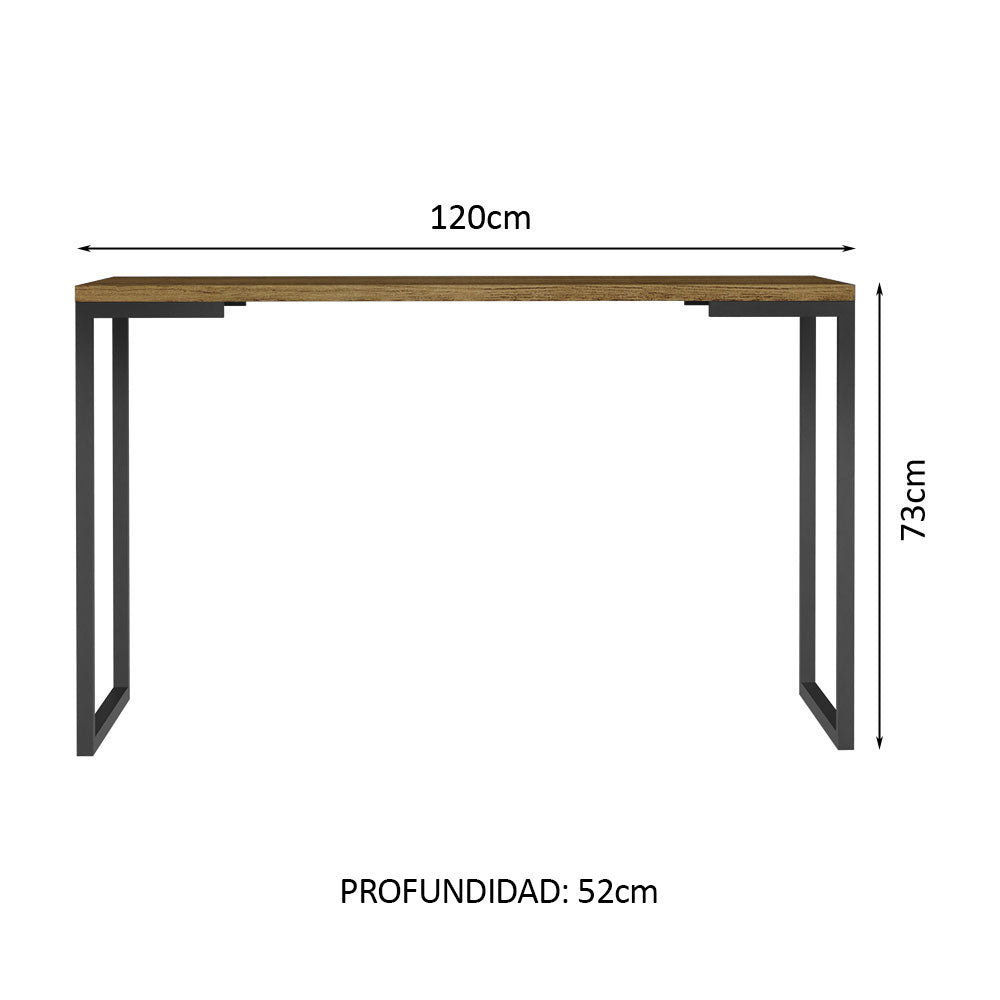 Combo Escritorio/Oficina con Mesa Industrial + Estante Escalera Marrón/Negro Madesa