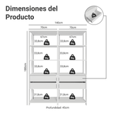 Estante Mueble Multiuso para Livros 4 Cajones 8 Repisas 140cm Blanco Madesa
