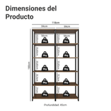 Estante Multiuso para Oficina 118cm Marrón/Negro Madesa