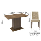 Juego de Comedor Madesa Lia Mesa Tapa de Madera con 2 Sillas Marrón/Imperial