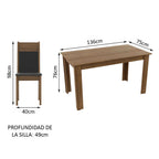 Juego de Comedor 4 Sillas Marrón/Negro Cali Madesa