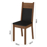 Juego de Comedor con Tapa de Vidrio 4 Sillas Marrón/Negro Anita