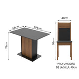 Juego de Comedor con Mesa y 4 Sillas Madesa Sheila MN