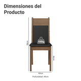 Juego de Comedor Mesa Tapa de Vidrio 4 Sillas Marrón/Negro Savana Madesa