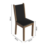 Juego de Comedor Mesa Tapa de Vidrio 4 Sillas Marrón/Negro Tifani Madesa