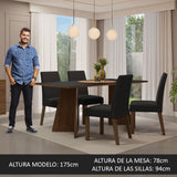 Mesa de Comedor con Mesa y 4 Sillas April Madesa MN 01
