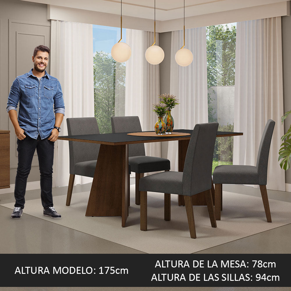 Mesa de Comedor con Mesa y 4 Sillas April Madesa MN