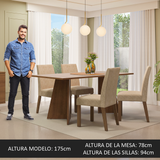 Mesa de Comedor con Mesa y 4 Sillas April Madesa MC