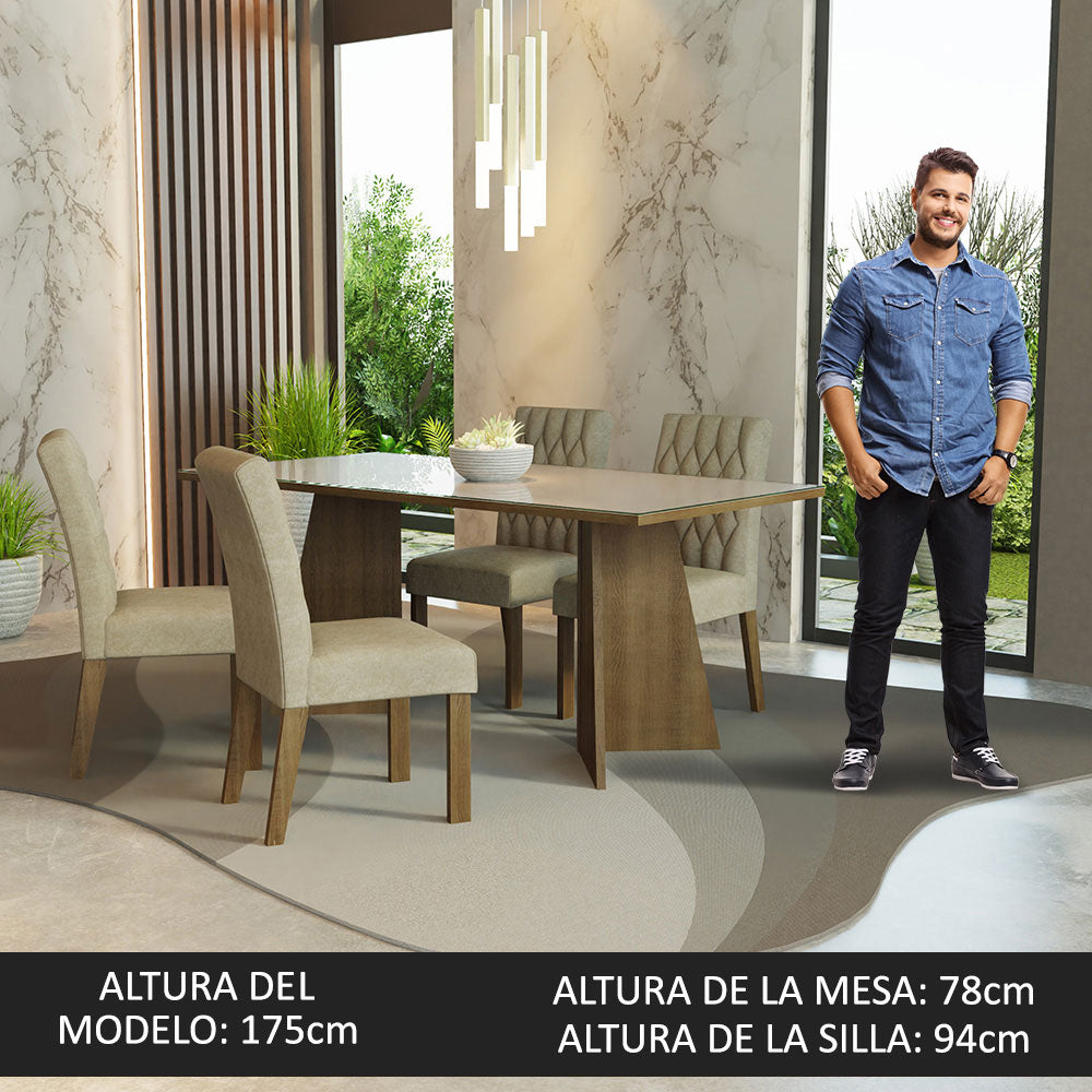 Mesa de Comedor con Mesa y 4 Sillas Harper Madesa MC