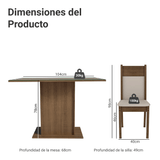Juego de Comedor con Mesa y 4 Sillas Madesa Viena MC