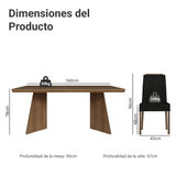 Juego de Comedor con Tapa de Madera 4 Sillas Marrón/Oxford Arles Madesa