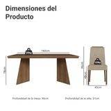 Juego de Comedor con Tapa de Madera 4 Sillas Marrón/Imperial Arles Madesa