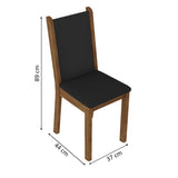 Juego de Comedor Madesa Ohana Mesa Tapa de Madera con 6 Sillas Marrón/Negro/Sintético Negro