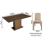 Juego de Comedor 6 Sillas Marrón/Imperial Renata Madesa