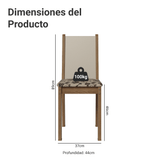 Juego de Comedor Mesa Tapa de Vidrio 6 Sillas Marrón/Crema/Beige Marrón Yolanda Madesa