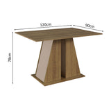 Juego de Comedor con Tapa de Madera 6 Sillas Marrón/Crema/Beige Wendy