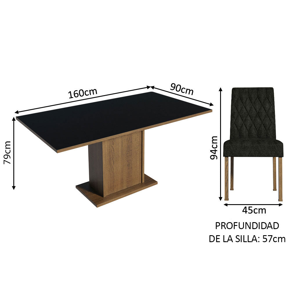 Juego de Comedor con Mesa y 6 Sillas Madesa Oxford Hanna MN