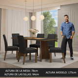 Mesa de Comedor con Mesa y 6 Sillas Simone Madesa MN 01