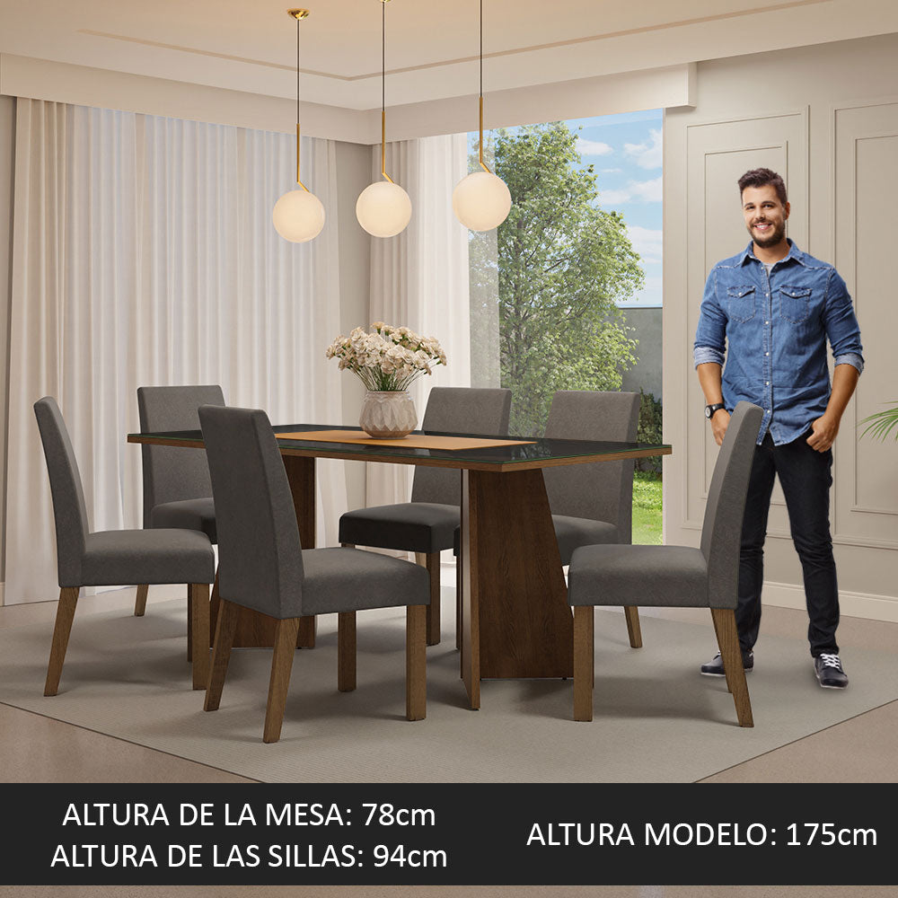 Mesa de Comedor con Mesa y 6 Sillas Valerie Madesa MG