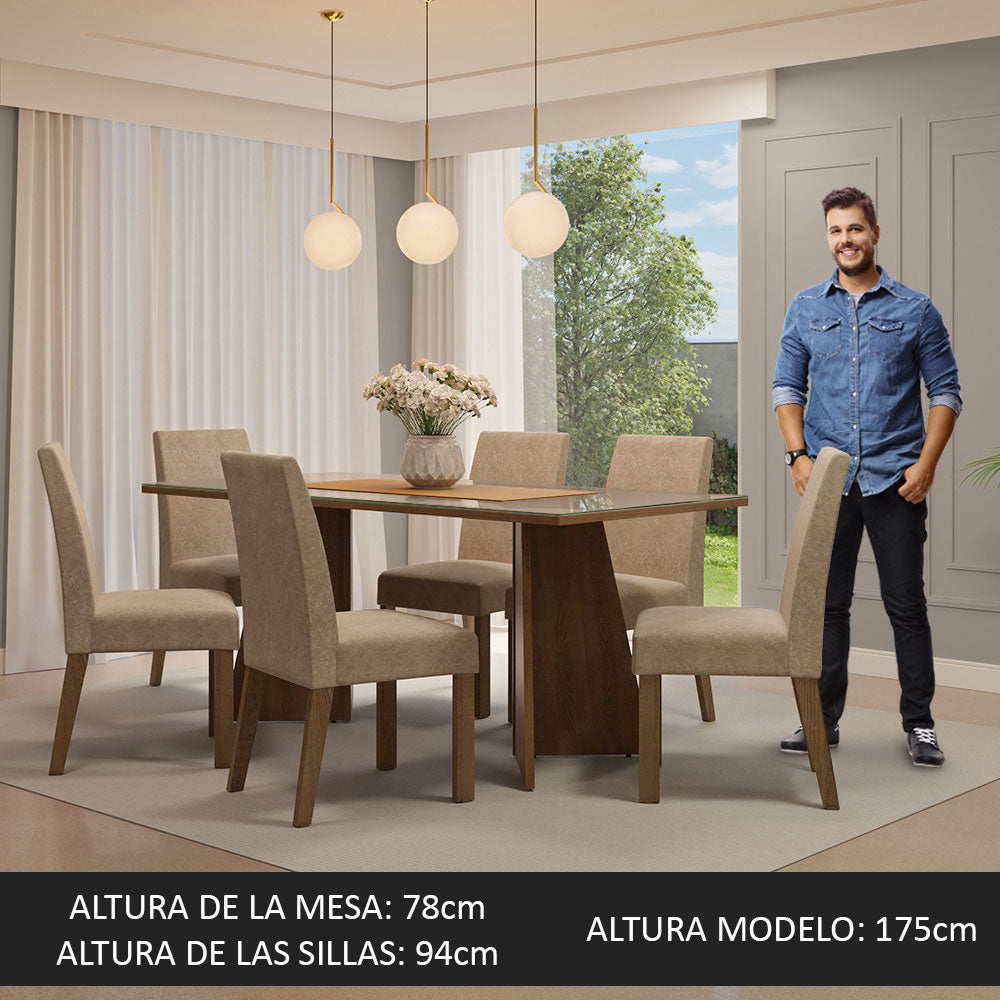Mesa de Comedor con Mesa y 6 Sillas Valerie Madesa MC
