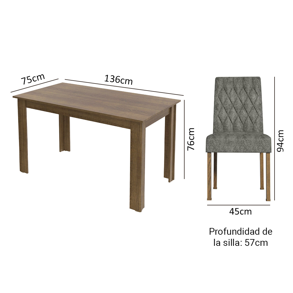 Mesa de Comedor con Mesa y 6 Sillas Madesa Allegro MG