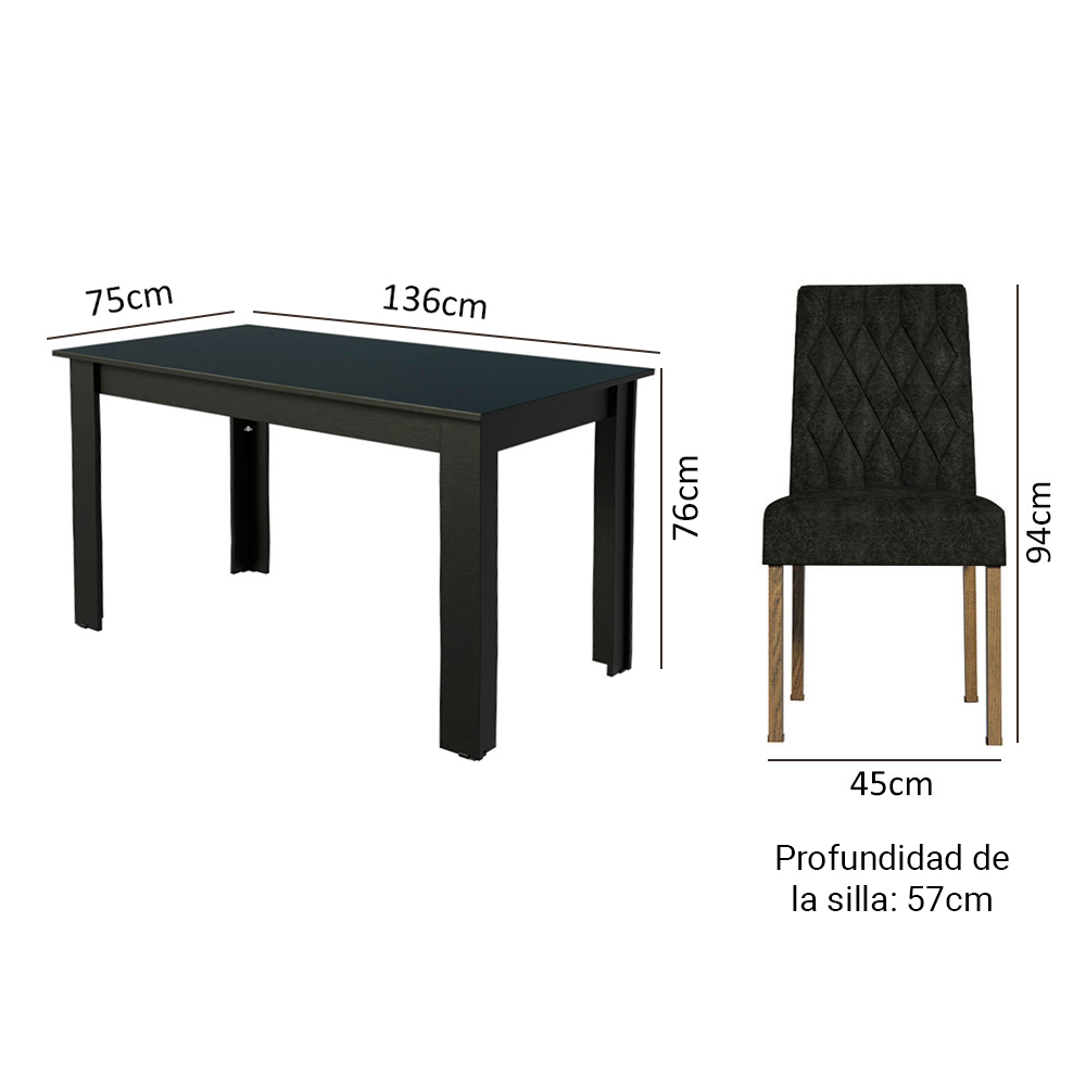 Mesa de Comedor con Mesa y 6 Sillas Madesa Allegro NN 01