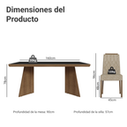 Juego de Comedor 6 Sillas Marrón/Negro/Imperial Sarlat Madesa