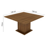 Juego de Comedor Mesa Tapa de Madera 8 Sillas Marrón/Crema/Beige Marisa Madesa
