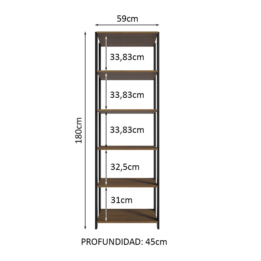 Estante Multiuso para Lavadero 59 cm Marrón/Negro Madesa