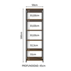 Estante Multiuso para Lavadero 59 cm Marrón/Negro Madesa