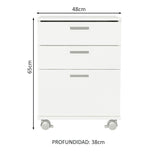 Cajonera para Baño Blanco con 3 Cajones y Ruedas Madesa