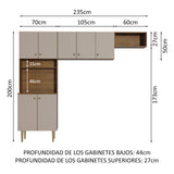 Armario Cocina Compacta 235cm Marrón/Crema Gourmet 01