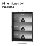 Estante Zapatero 3 Repisas Sin Puertas Negro Madesa