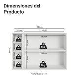 Aparador Vajillero con Bodega para botellas 100cm 2 Puertas Blanco/Verde Vik 16