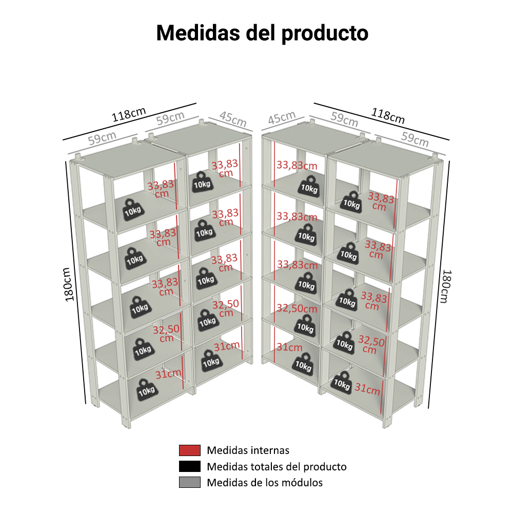 Armario Organizador Multiuso para Cocina Madesa 236cm MN