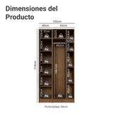 Placard Modular 2 Puertas con Espejos 5 Nichos Marrón/Crema Neo Madesa 01