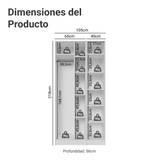 Placard Modular 105 cm 2 Puertas con Espejos y 5 Nichos Blanco Neo Madesa